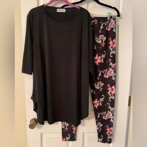 Black Tunic and floral leggings